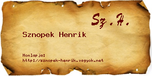 Sznopek Henrik névjegykártya